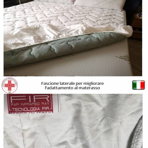 Foto 5: MORFEO -Coprimaterasso FIR Imbottito e Trapuntato con fascione (Matrimoniale 160 X 190 cm) PROMOZION